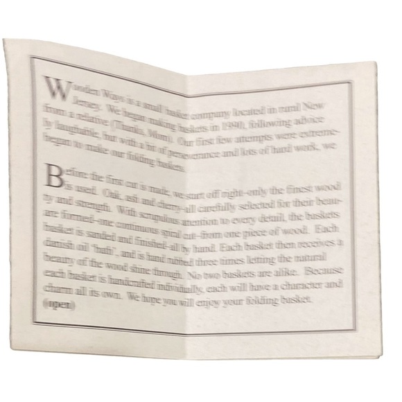 Wooden Ways oval oak wood Folding Basket handcrafted in the USA felt bottoms - Picture 10 of 12